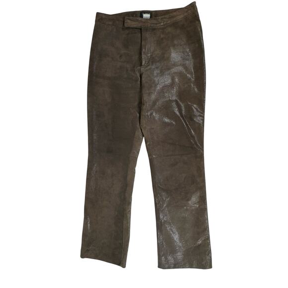 For Joseph Suede Pants Size 28 Brown Leather Straight Leg Lined READ - Picture 8 of 14